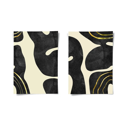 Minimalist Black and Gold Set of 2 - Poster