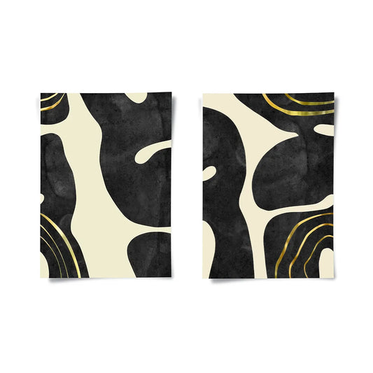 Minimalist Black and Gold Set of 2 - Poster