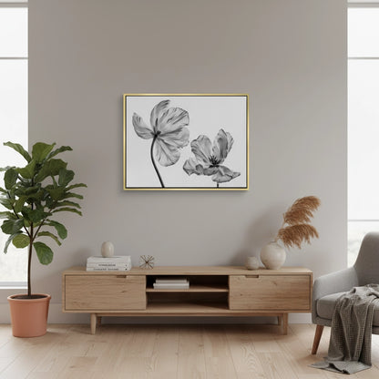 Minimalist Black and White Tulip - Canvas