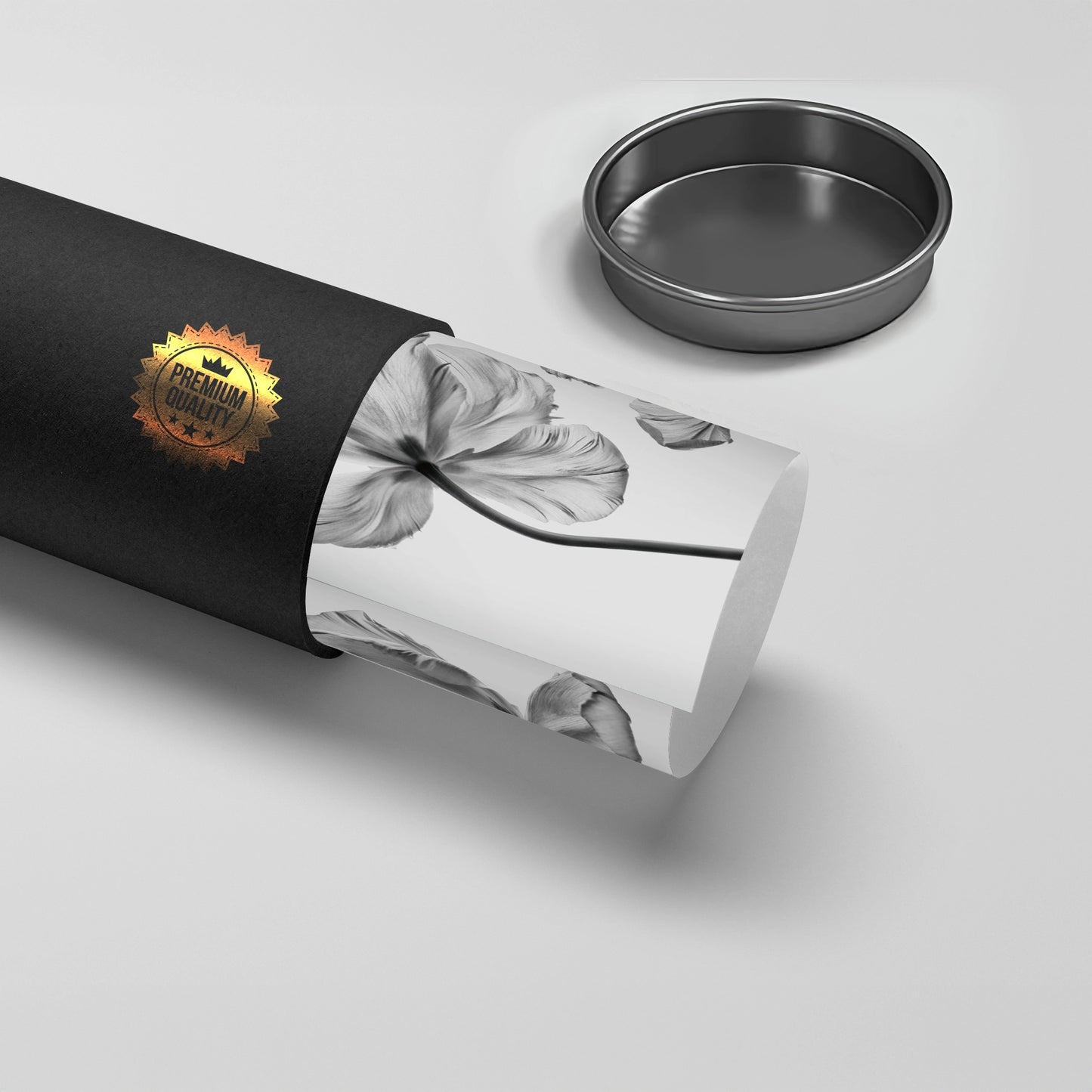 2Minimalist Black and White Tulip - Poster