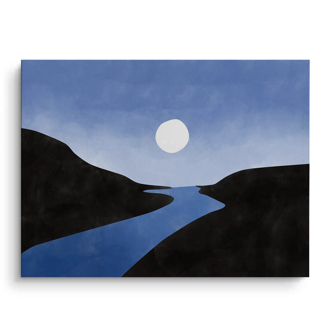 2Minimalist Blue River - Canvas