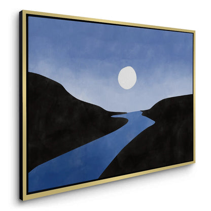 Minimalist Blue River - Canvas