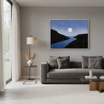 Minimalist Blue River - Canvas