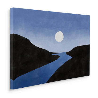 Minimalist Blue River - Canvas