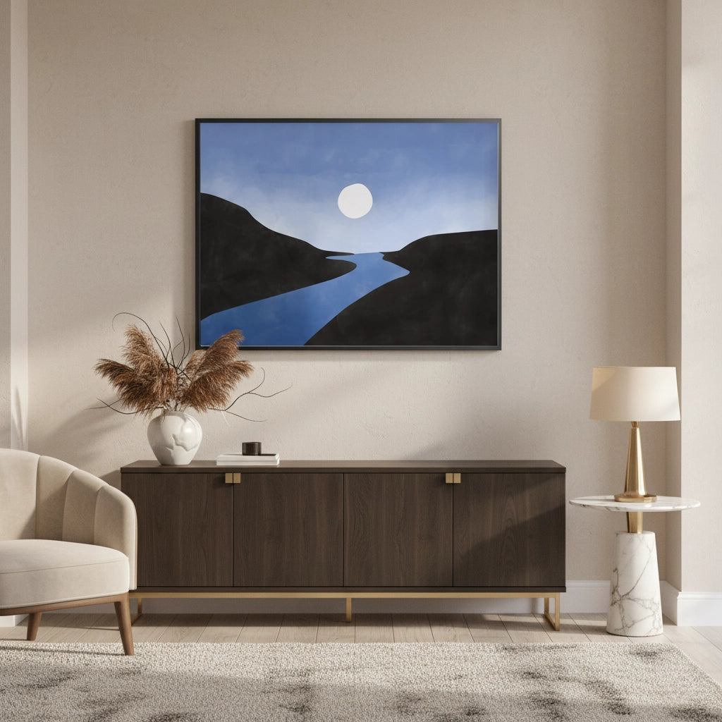 2Minimalist Blue River - Fine Art