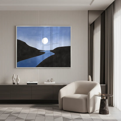 Minimalist Blue River - Fine Art