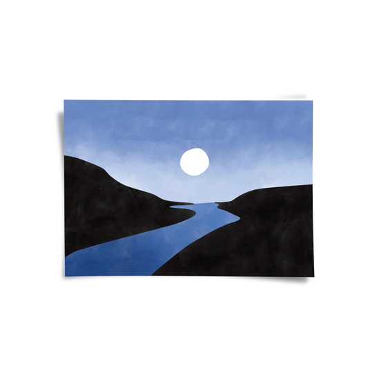 Minimalist Blue River - Poster
