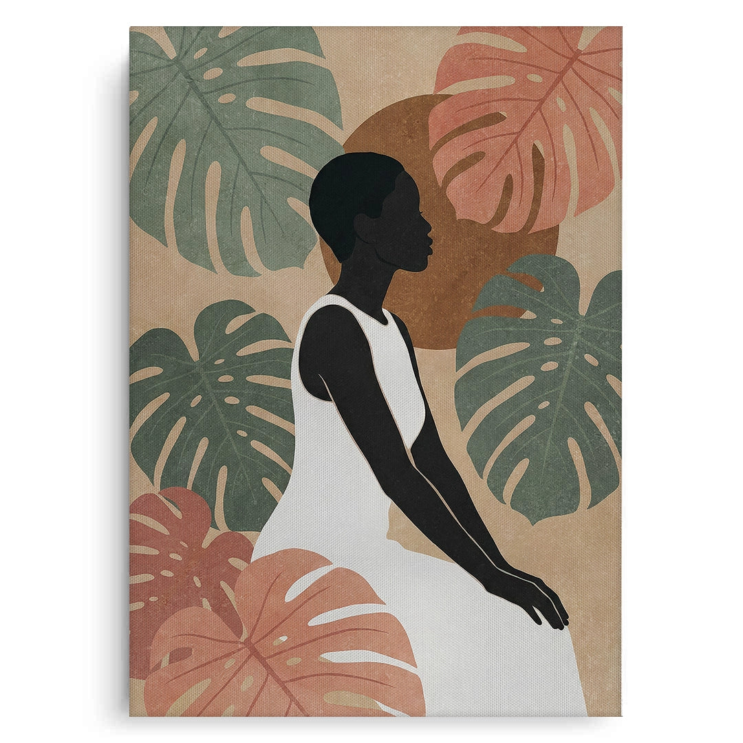 2Minimalist Botanical Woman - Canvas