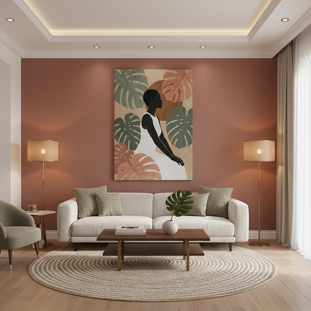 Minimalist Botanical Woman - Canvas