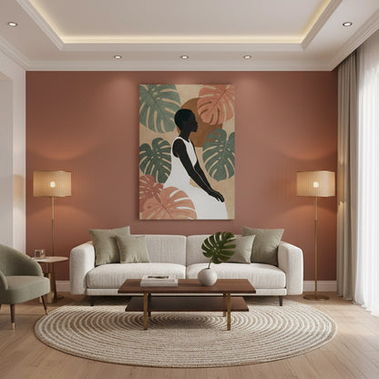 Minimalist Botanical Woman - Canvas