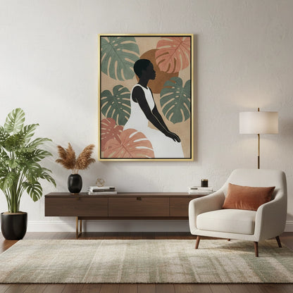 Minimalist Botanical Woman - Canvas