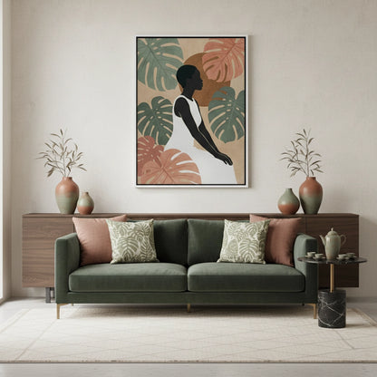 Minimalist Botanical Woman - Canvas