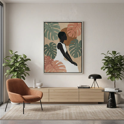 Minimalist Botanical Woman - Canvas