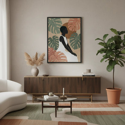 Minimalist Botanical Woman - Canvas