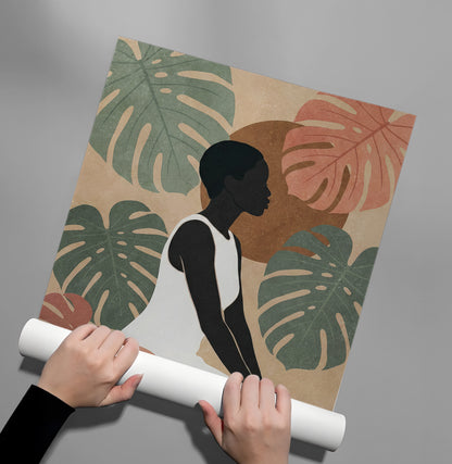 Minimalist Botanical Woman - Poster