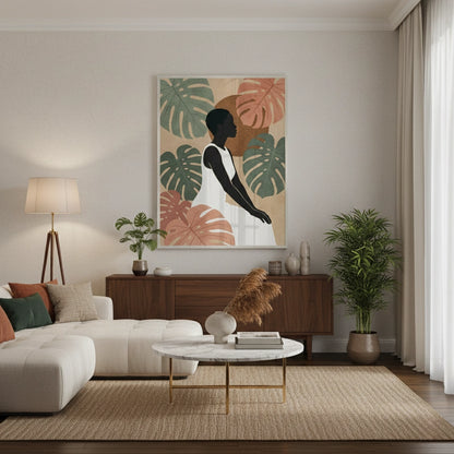 Minimalist Botanical Woman - Fine Art