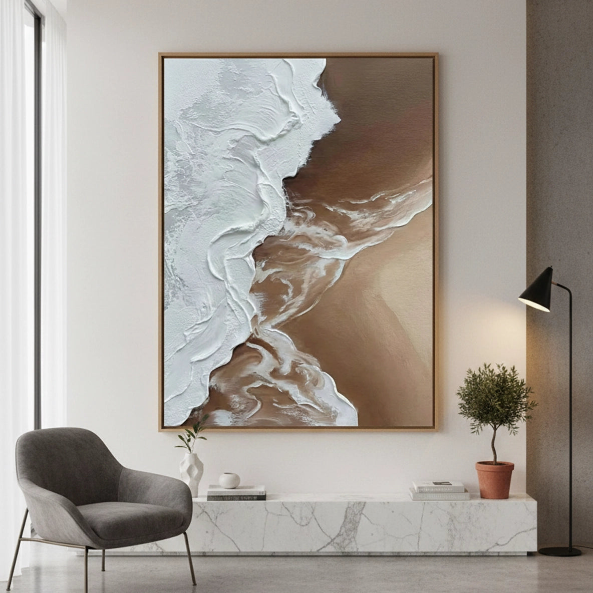 2Minimalist Brown Abstract Painting #MBAB440