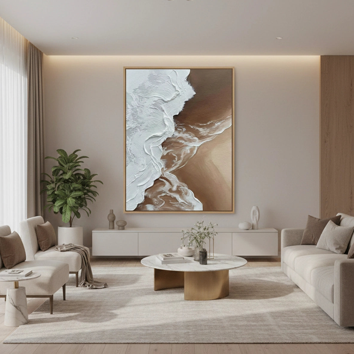 2Minimalist Brown Abstract Painting #MBAB440