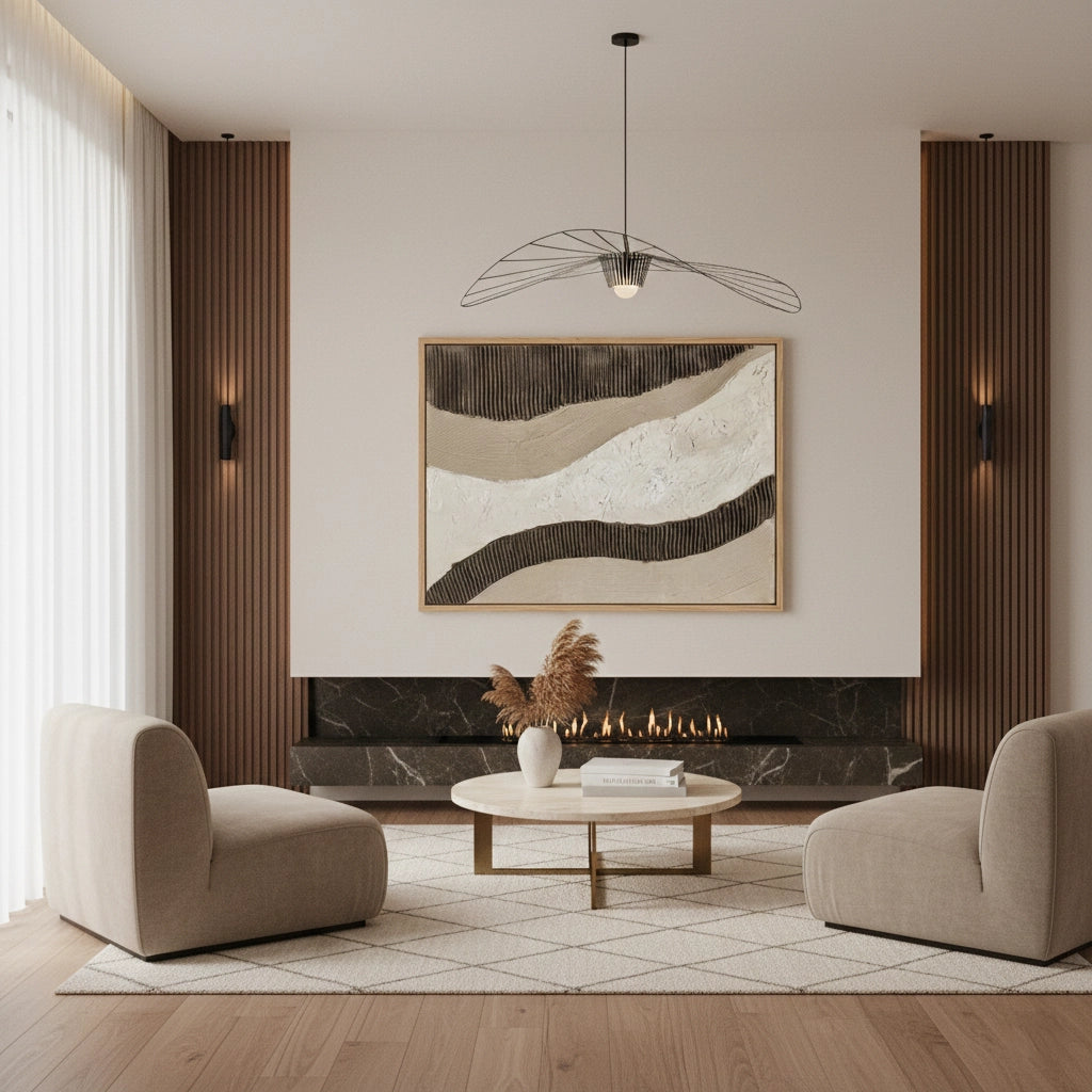 2Minimalist Brown Flow Painting #MBFL440