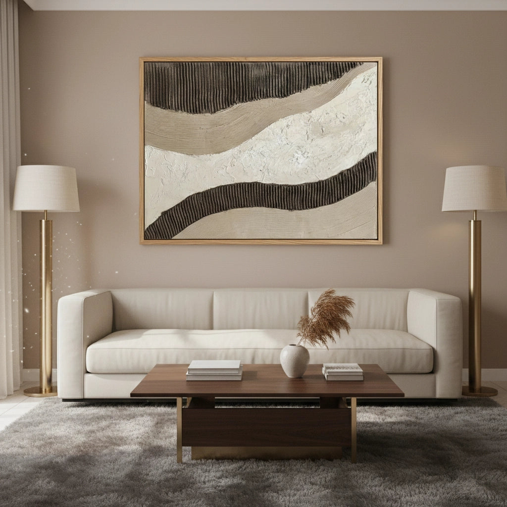 2Minimalist Brown Flow Painting #MBFL440