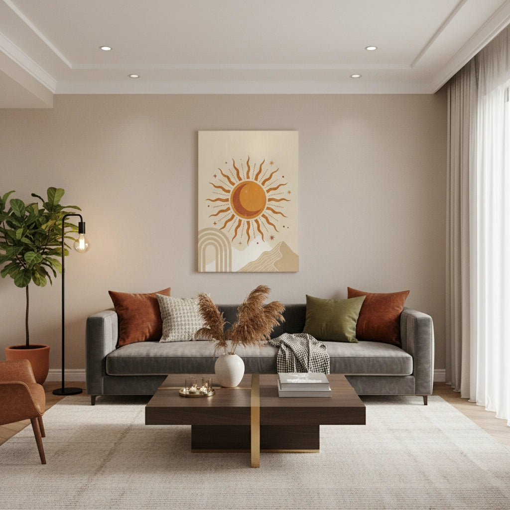 Minimalist Celestial Sun & Arch - Canvas