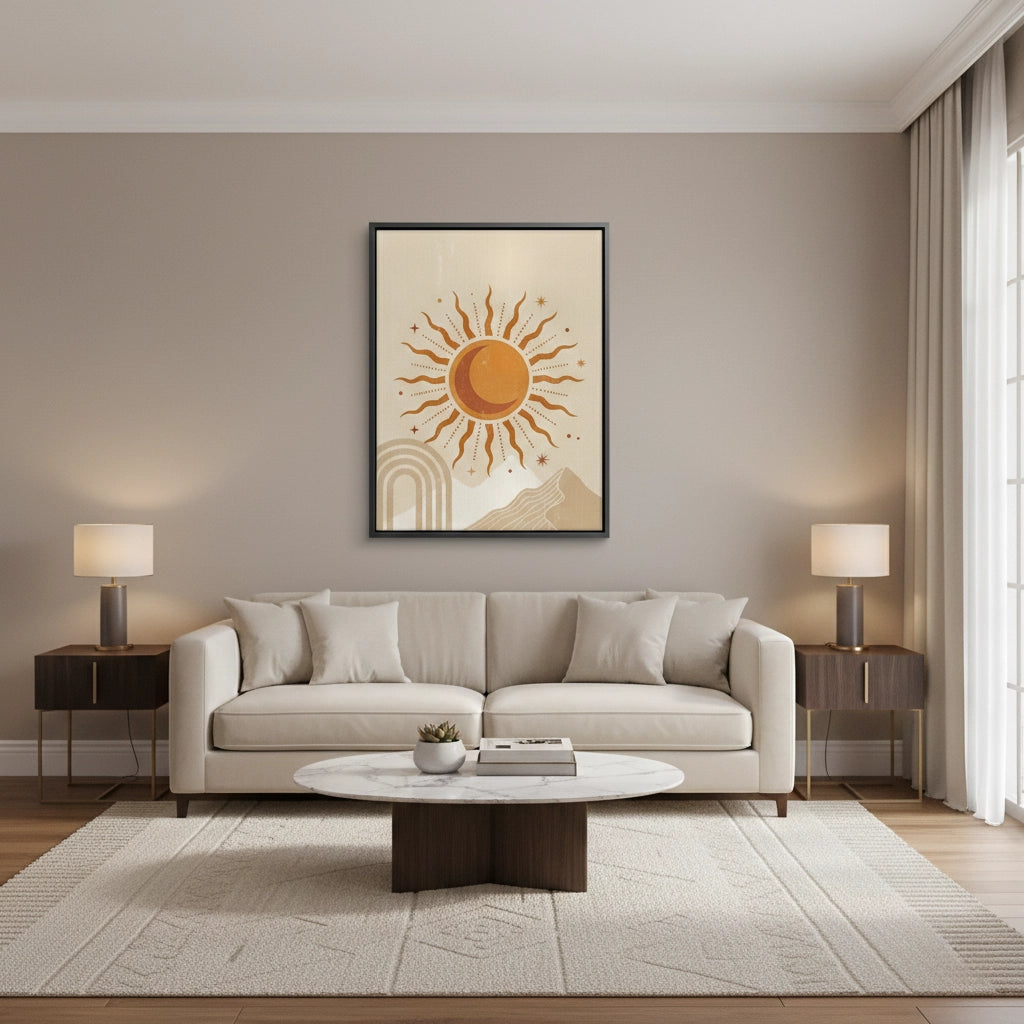 2Minimalist Celestial Sun & Arch - Canvas