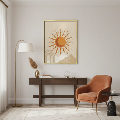 Minimalist Celestial Sun & Arch - Canvas