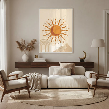 Minimalist Celestial Sun & Arch - Fine Art