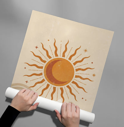 Minimalist Celestial Sun & Arch - Poster
