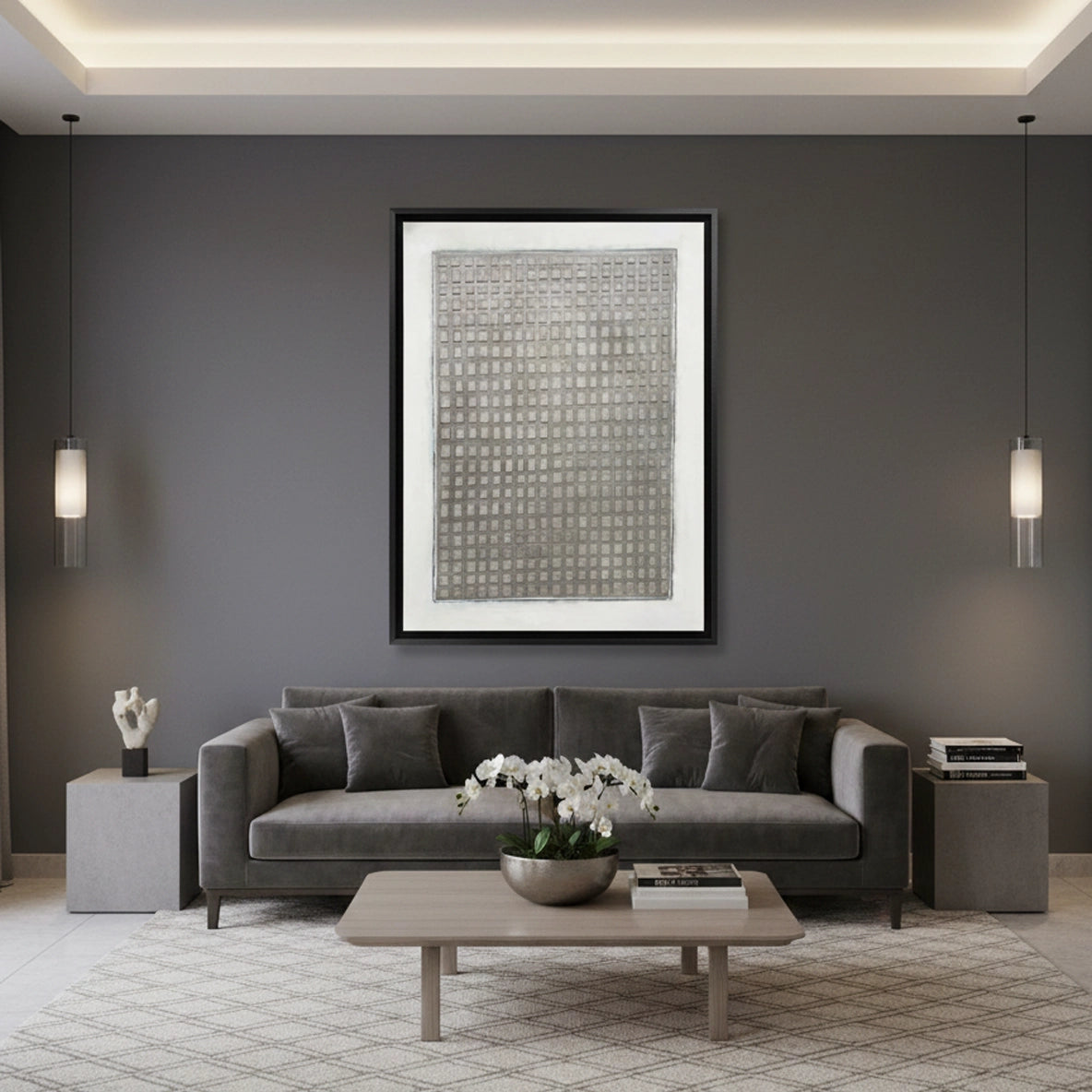 2Minimalist Concrete Pattern Painting #MCPA440