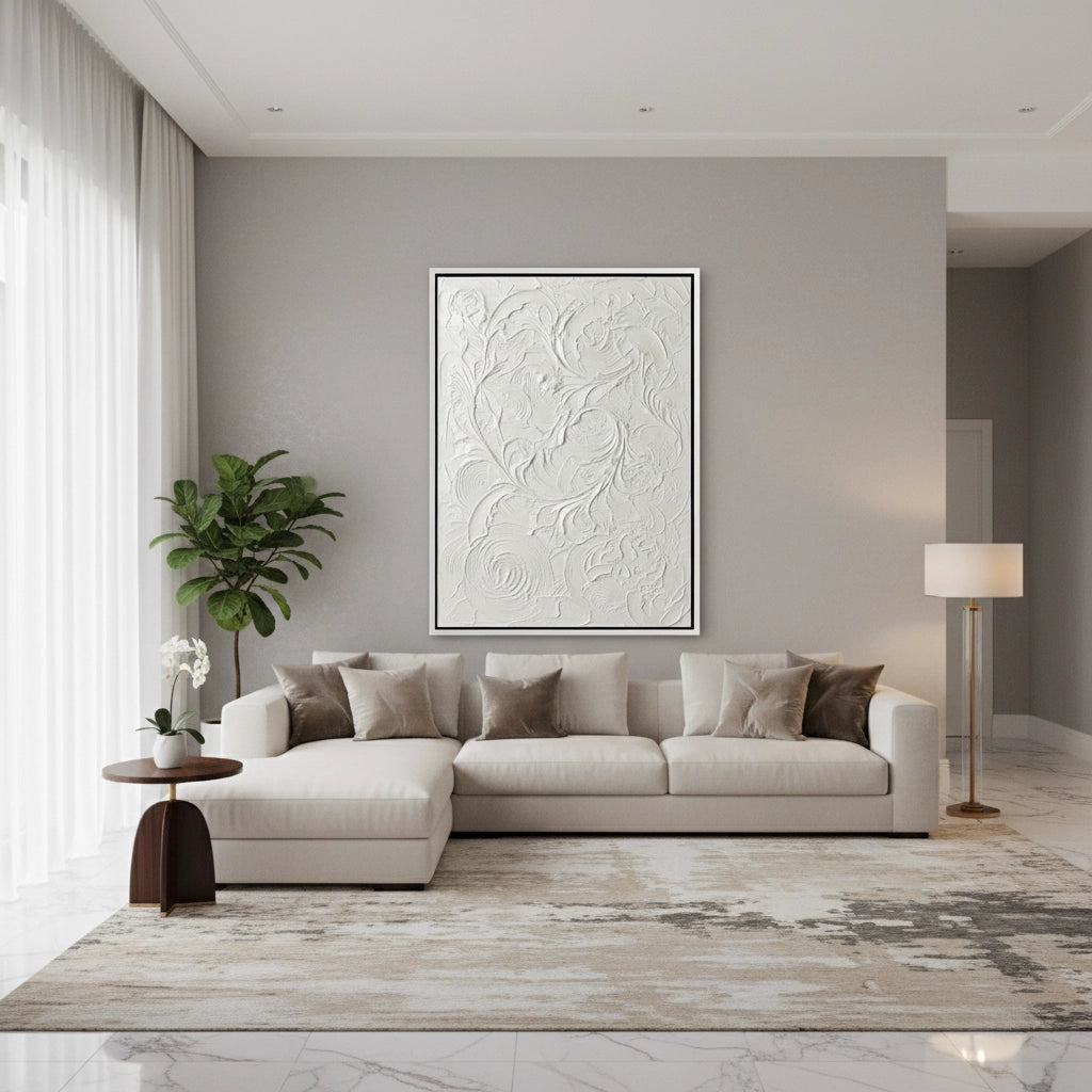 2Minimalist Cream Garden Painting #MCGA440
