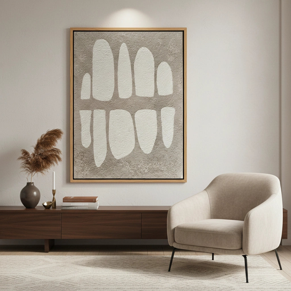 2Minimalist Cream Pillar Painting #MCPI440