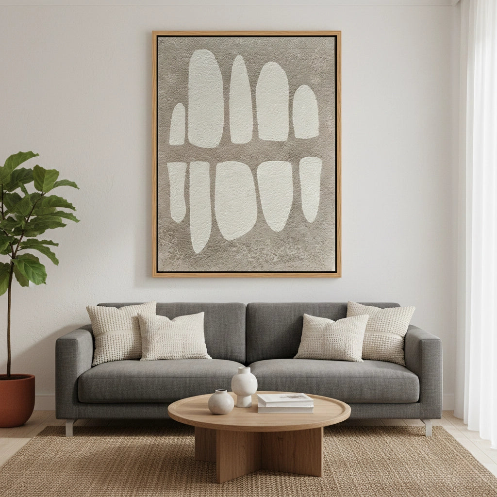 2Minimalist Cream Pillar Painting #MCPI440