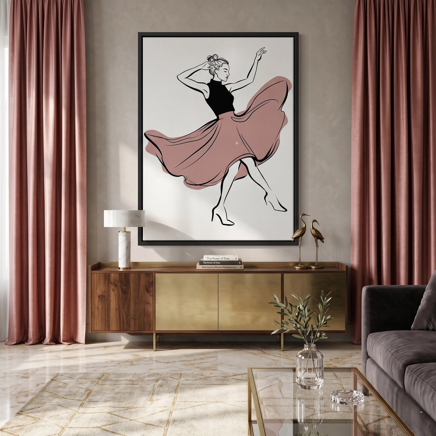 2Minimalist Dancing Woman - Canvas