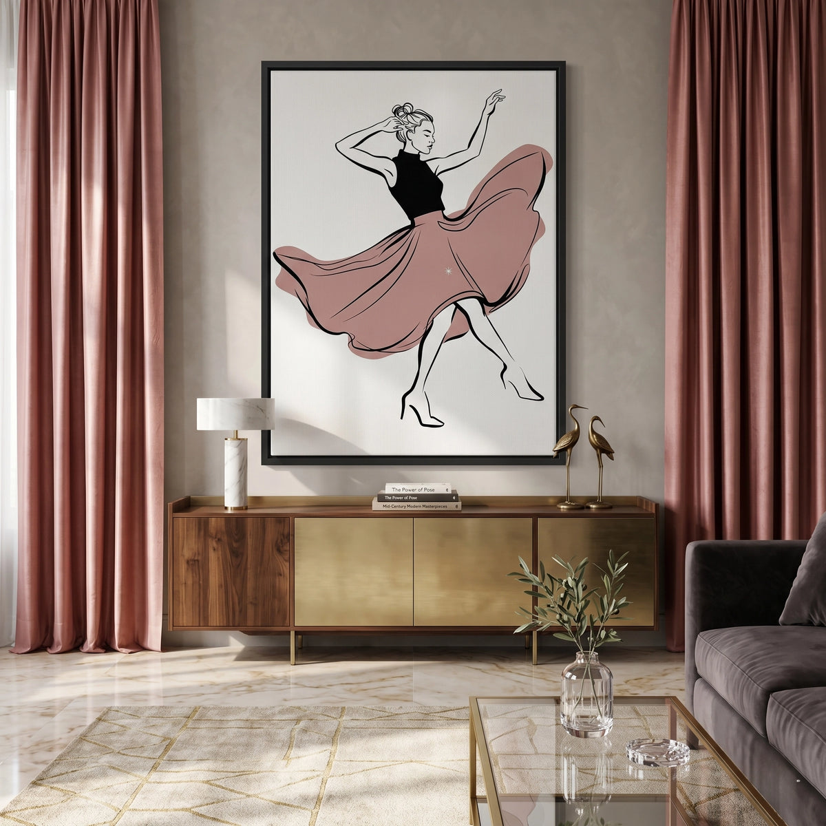 Minimalist Dancing Woman - Canvas