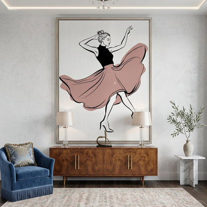 Minimalist Dancing Woman - Canvas