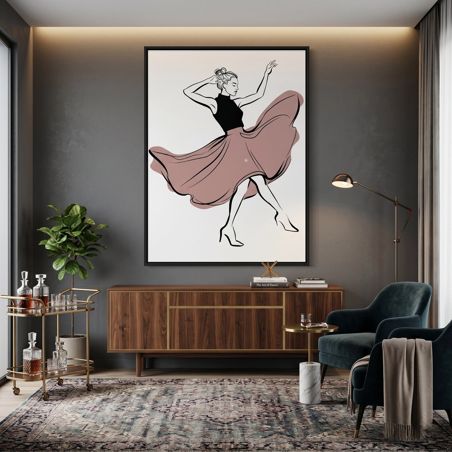 2Minimalist Dancing Woman - Canvas