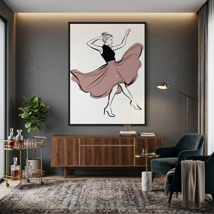 Minimalist Dancing Woman - Canvas