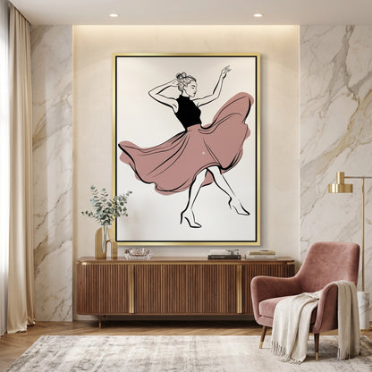 Minimalist Dancing Woman - Canvas