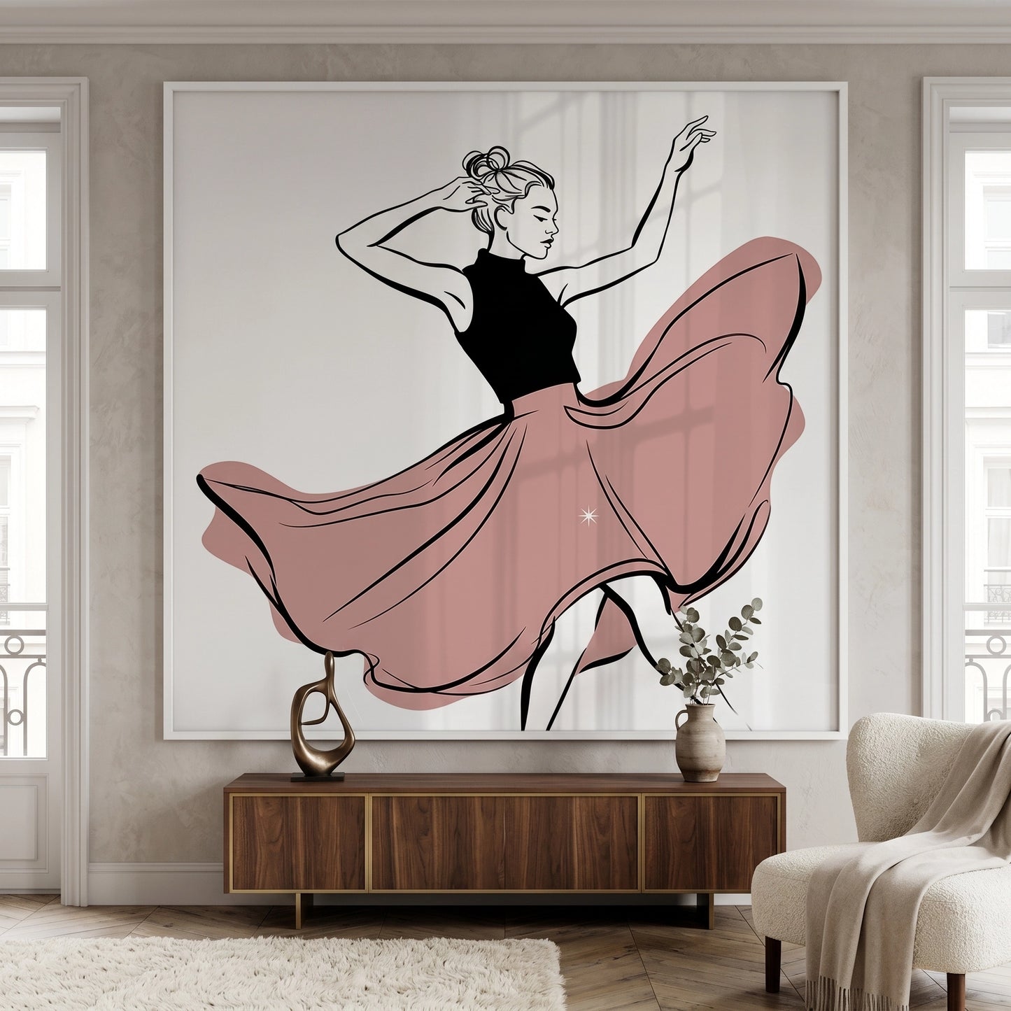 2Minimalist Dancing Woman - Fine Art