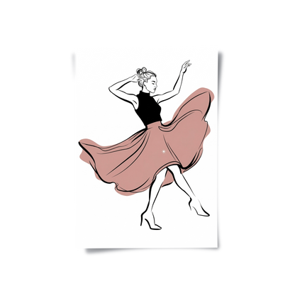 Minimalist Dancing Woman - Poster