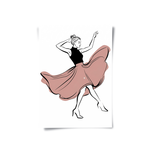 Minimalist Dancing Woman - Poster