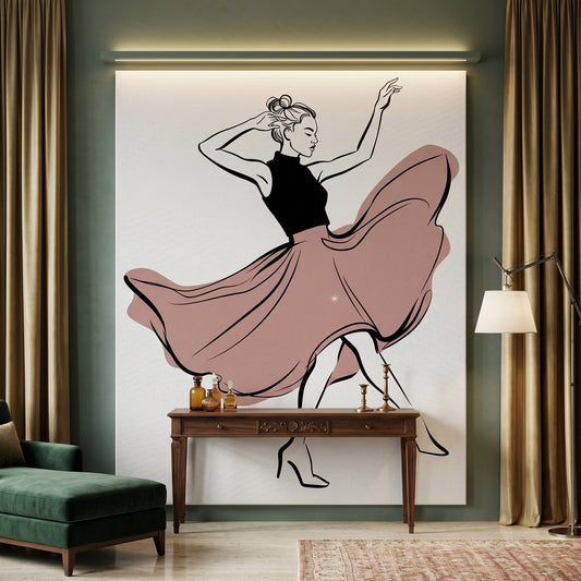 Minimalist Dancing Woman - Canvas