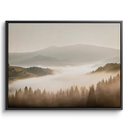 Minimalist Foggy Pine Landscape - Canvas