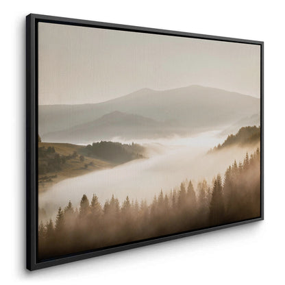 Minimalist Foggy Pine Landscape - Canvas