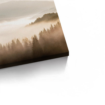 Minimalist Foggy Pine Landscape - Canvas