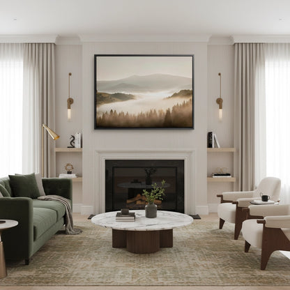 Minimalist Foggy Pine Landscape - Canvas