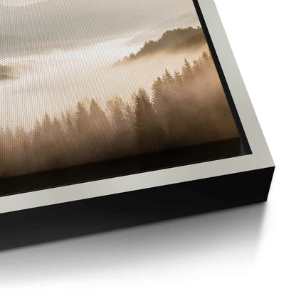 Minimalist Foggy Pine Landscape - Canvas