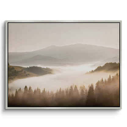 Minimalist Foggy Pine Landscape - Canvas