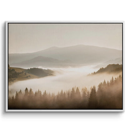 Minimalist Foggy Pine Landscape - Canvas